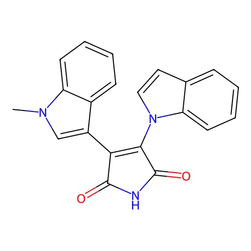 3-(1H-indol-1-yl)-4-(1-methyl-1H-indol-3-yl)-2,5-dihydro-1H-pyrrole-2,5-dione structure