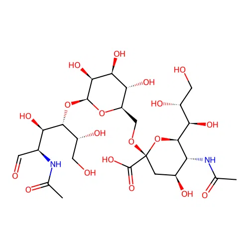 Sialyl-alpha2-6-mannosyl-beta1-4-N-acetylglucosamine structure