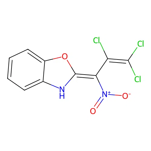 (E)-2-(2,3,3-trichloro-1-nitroallylidene)-2,3-dihydrobenzo[d]oxazole structure