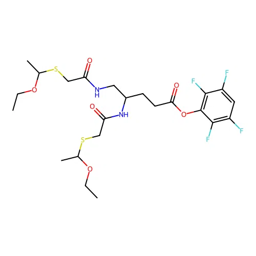 2,3,5,6-Tetrafluorophenyl 4,5-bis-S-(1-ethoxyethyl)mercaptoacetamidopentanoate structure