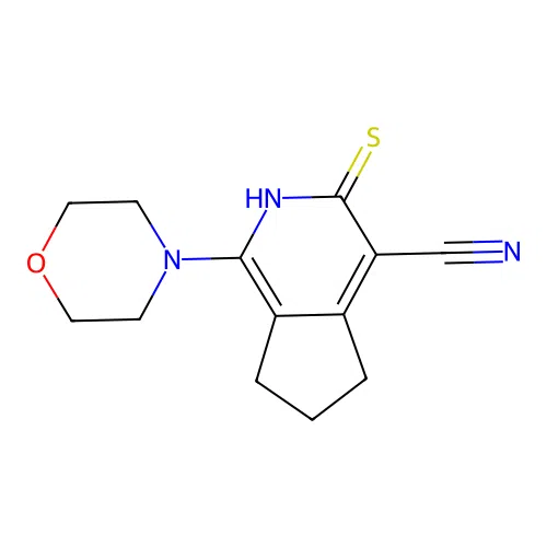1-morpholino-3-thioxo-3,5,6,7-tetrahydro-2H-cyclopenta[c]pyridine-4-carbonitrile structure