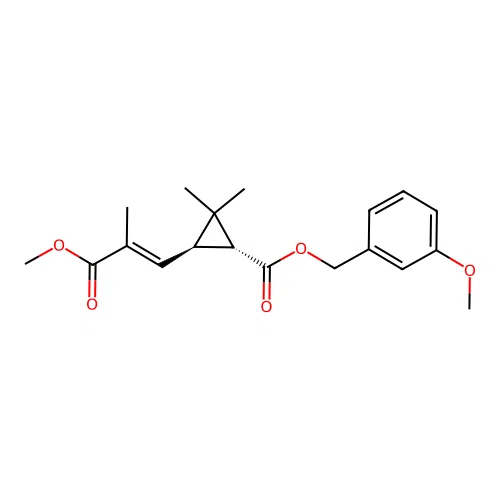 Cyclopropanecarboxylic acid, 3-(3-methoxy-2-methyl-3-oxo-1-propenyl)-2,2-dimethyl-,(3-methoxyphenyl)methyl ester, (1R-(1a,3b(E)))- structure