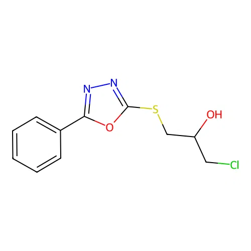 1-Chloro-3-[(5-phenyl-1,3,4-oxadiazol-2-yl)sulfanyl]propan-2-ol structure