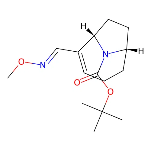 9-Azabicyclo(4.2.1)non-2-ene-9-carboxylic acid, 2-((methoxyimino)methyl)-, 1,1-dimethylethyl ester, (1R-(1alpha,2(E),6alpha))- structure