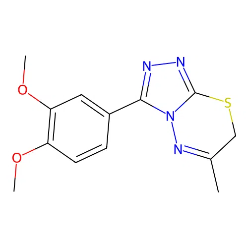 3-(3,4-dimethoxyphenyl)-6-methyl-7H-[1,2,4]triazolo[3,4-b][1,3,4]thiadiazine structure
