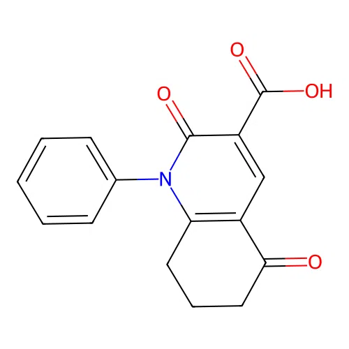 2,5-Dioxo-1-phenyl-1,2,5,6,7,8-hexahydroquinoline-3-carboxylic acid structure