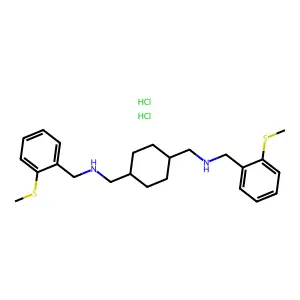 1,4-Cyclohexanebis(methylamine), N,N'-bis(2-methylthiobenzyl)-, dihydrochloride structure