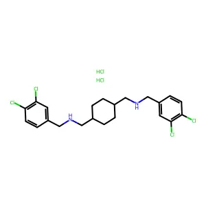 1,4-Cyclohexanebis(methylamine), N,N'-bis(3,4-dichlorobenzyl)-, dihydrochloride structure