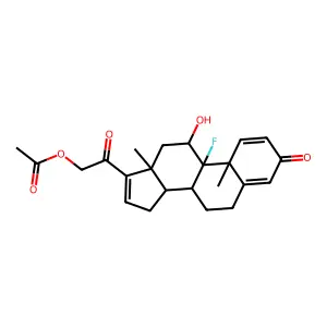 9-Fluoro-11beta,21-dihydroxypregna-1,4,16-triene-3,20-dione 21-acetate structure