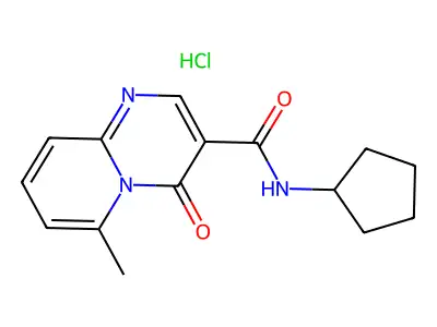 4H-Pyrido(1,2-a)pyrimidine-3-carboxamide, N-cyclopentyl-6-methyl-4-oxo-, monohydrochloride structure