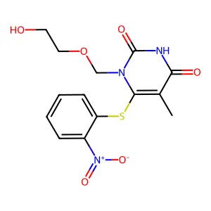1-((2-Hydroxyethoxy)methyl)-6-((2-nitrophenyl)thio)thymine structure