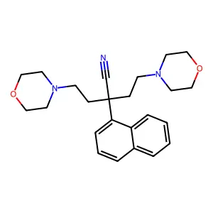 1-Naphthaleneacetonitrile, alpha,alpha-bis(2-morpholinoethyl)- structure