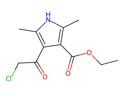 ethyl 4-(2-chloroacetyl)-2,5-dimethyl-1H-pyrrole-3-carboxylate structure