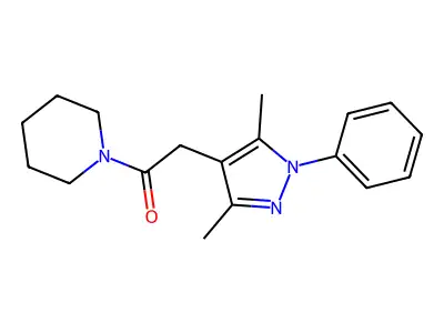 Piperidine, 1-((3,5-dimethyl-1-phenyl-1H-pyrazol-4-yl)acetyl)- structure