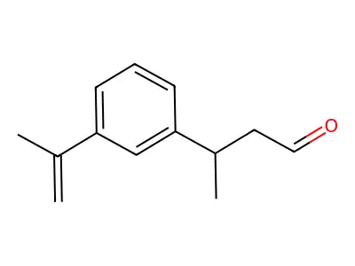 Benzenepropanal, beta-methyl-3-(1-methylethenyl)- structure
