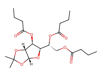 alpha-D-Glucofuranose, 1,2-O-(1-methylethylidene)-, tributanoate structure