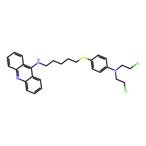 9-Acridinamine, N-(5-((4-(bis(2-chloroethyl)amino)phenyl)thio)pentyl)- structure