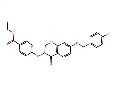 Ethyl 4-[7-[(4-fluorophenyl)methoxy]-4-oxochromen-3-yl]oxybenzoate structure
