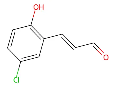 (E)-3-(5-chloro-2-hydroxyphenyl)acrylaldehyde structure