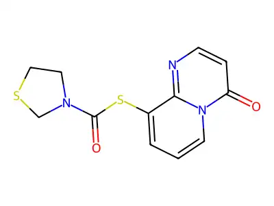 3-Thiazolidinecarbothioic acid, S-(4-oxo-4H-pyrido(1,2-a)pyrimidin-9-yl) ester structure