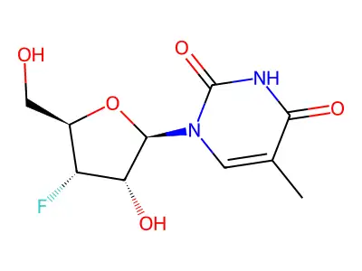 3'-Deoxy-3'-fluoro-5-methyluridine structure
