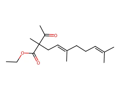 4,8-Decadienoic acid, 2-acetyl-2,5,9-trimethyl-, ethyl ester, (E)- structure