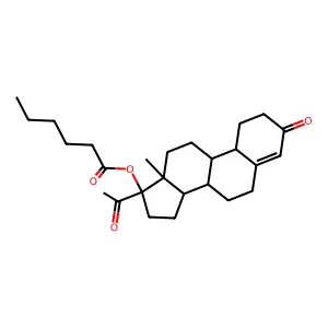 17alpha-Hydroxy-19-norprogesterone caproate structure