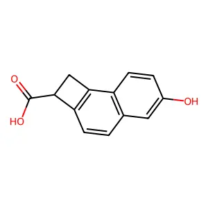 6-Hydroxy-1,2-dihydrocyclobuta(a)naphthalene-2-carboxylic acid structure