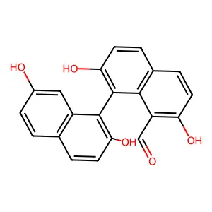 [1,1'-Binaphthalene]-8-carboxaldehyde, 2,2',7,7'-tetrahydroxy- structure