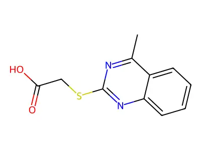 Acetic acid, 2-[(4-methyl-2-quinazolinyl)thio]- structure