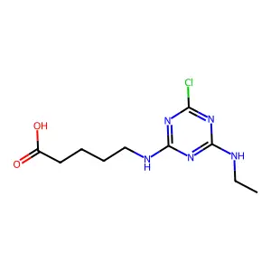 Pentanoic acid, 5-((4-chloro-6-(ethylamino)-1,3,5-triazin-2-yl)amino)- structure