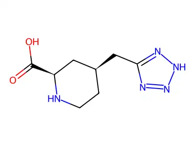 (2S,4R)-4-(2H-tetrazol-5-ylmethyl)piperidine-2-carboxylic acid structure