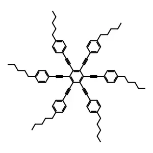 Hexakis((4-pentylphenyl)ethynyl)benzene structure