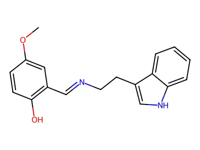 2-(((2-(1H-Indol-3-yl)ethyl)imino)methyl)-4-methoxyphenol structure