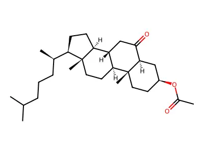 (8xi,9xi,10xi,13xi,14xi,17xi,20xi)-6-Oxo-5alpha-cholestan-3beta-yl acetate structure