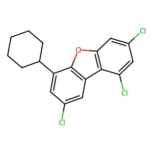 6-Cyclohexyl-1,3,8-trichlorodibenzofuran structure