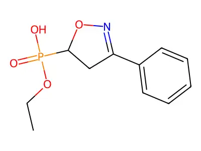 Ethyl hydrogen (3-phenyl-4,5-dihydro-1,2-oxazol-5-yl)phosphonate structure