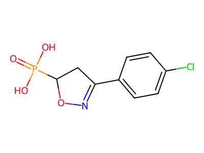 Phosphonic acid, (3-(4-chlorophenyl)-4,5-dihydro-5-isoxazolyl)- structure