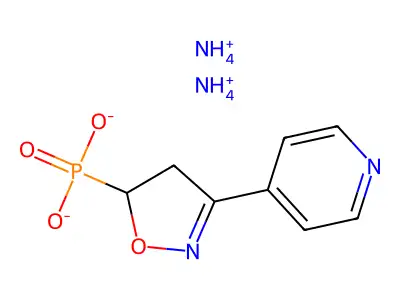 phosphonic acid, (4,5-dihydro-3-(4-pyridinyl)-5-isoxazolyl)-, diammonium salt structure