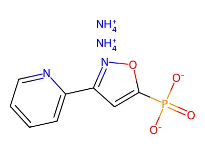 phosphonic acid, (3-(2-pyridinyl)-5-isoxazolyl)-, diammonium salt structure