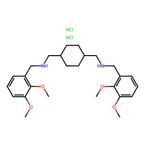 1,4-Cyclohexanebis(methylamine), N,N'-bis(2,3-dimethoxybenzyl)-, dihydrochloride structure