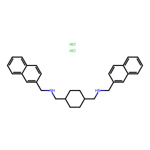 1,4-Cyclohexanebis(methylamine), N,N'-bis(2-naphthylmethyl)-, dihydrochloride structure
