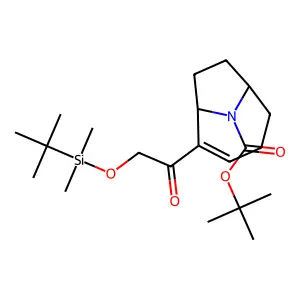 tert-Butyl (6R)-5-(2-(tert-butyl(dimethyl)silyl)oxyacetyl)-9-azabicyclo(4.2.1)non-4-ene-9-carboxylate structure