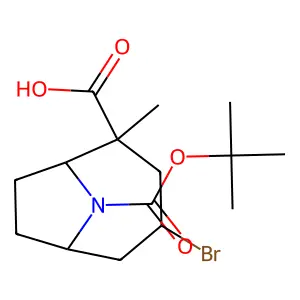 9-Azabicyclo(4.2.1)nonane-2,9-dicarboxylic acid, 2-bromo-, 9-(1,1-dimethylethyl) 2-methyl ester, exo- structure