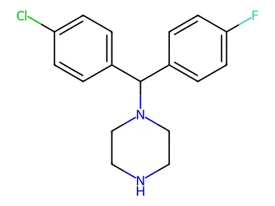 1-[(4-Chlorophenyl)(4-fluorophenyl)methyl]piperazine structure