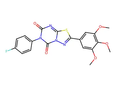 5H-(1,3,4)Thiadiazolo(3,2-a)(1,3,5)triazine-5,7(6H)-dione, 6-(4-fluorophenyl)-2-(3,4,5-trimethoxyphenyl)- structure