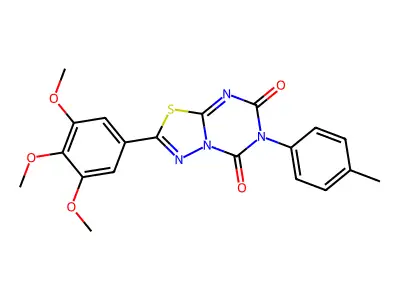 5H-(1,3,4)Thiadiazolo(3,2-a)(1,3,5)triazine-5,7(6H)-dione, 6-(4-methylphenyl)-2-(3,4,5-trimethoxyphenyl)- structure