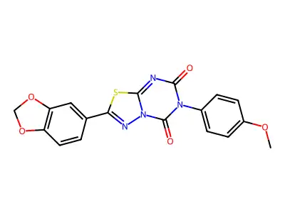 5H-(1,3,4)Thiadiazolo(3,2-a)(1,3,5)triazine-5,7(6H)-dione, 2-(1,3-benzodioxol-5-yl)-6-(4-methoxyphenyl)- structure