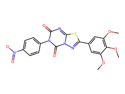 5H-(1,3,4)Thiadiazolo(3,2-a)(1,3,5)triazine-5,7(6H)-dione, 6-(4-nitrophenyl)-2-(3,4,5-trimethoxyphenyl)- structure