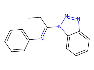 (NE)-N-[1-(1H-1,2,3-Benzotriazol-1-yl)propylidene]aniline structure